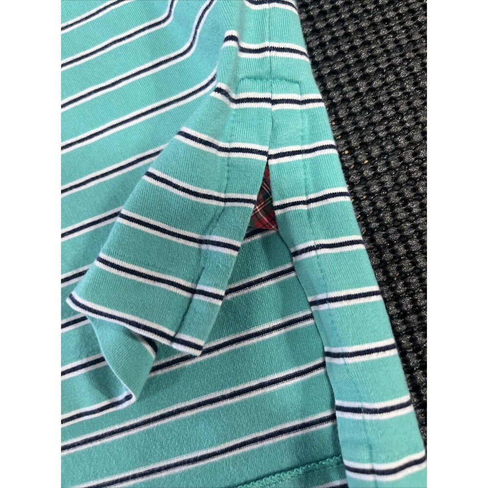 Polo Golf Ralph Lauren Shirt Mens Large Teal Striped Stretch Lisle Pocket Polo - Picture 5 of 8